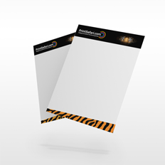 Custom printed business letterhead with branding