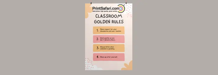 A poster displaying classroom rules.