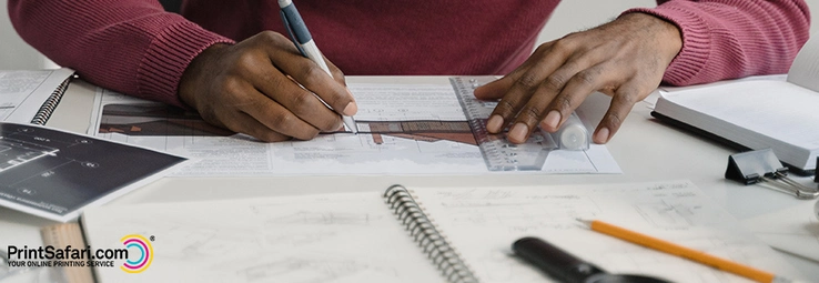 A person making a plan on paper.