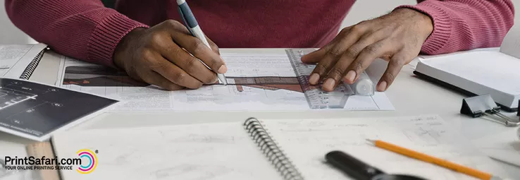 A person making a plan on paper.