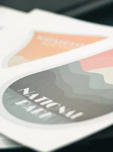 Close Up shot of a stack of a colorful brochure.