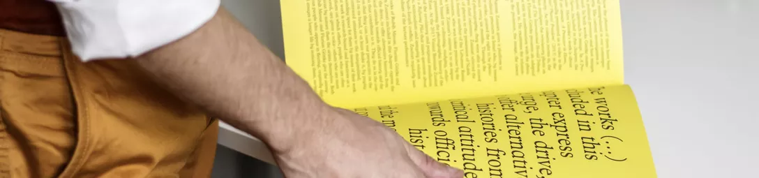 Booklet printing examples with different binding types.