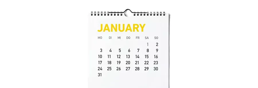 A wire-o calendar in front of a white background.