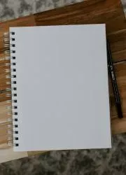 Wire-bound notebook with blank pages