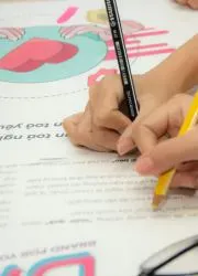 Student personalizing their yearbook