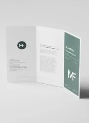 Professional tri-fold flyer with green accent