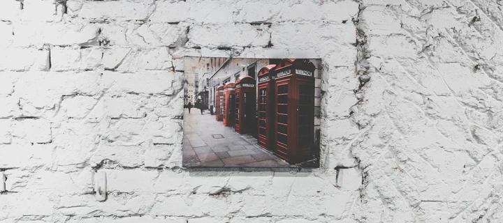 Mounted wall print showing London