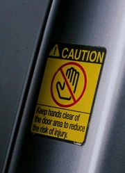 Neon label saying 