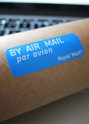 Custom label put onto a parcel.