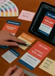 Close-up of several opened magazines stacked on top of each other, showcasing colorful pages and diverse layouts.
