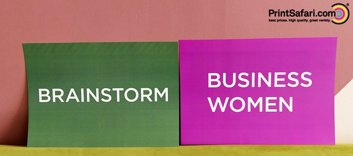 Two Foam Board Posters standing in front of a wall