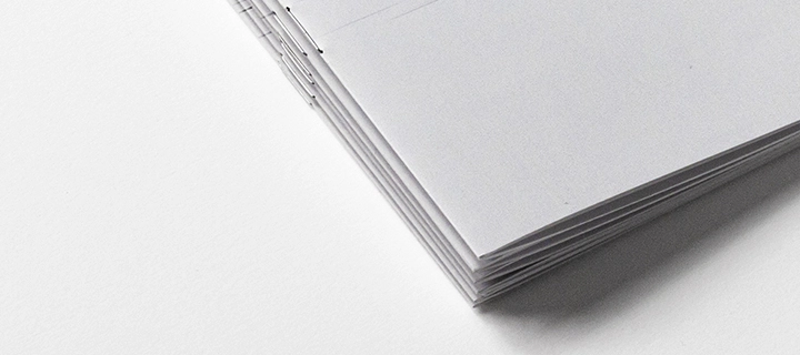 Close-up image of a Saddle Stitched Workbook