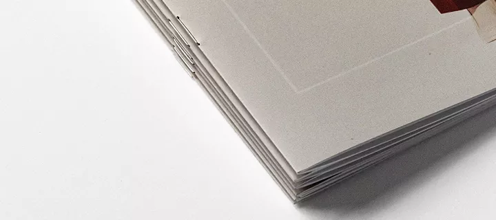 Close-up image of a Saddle Stitched Lookbook