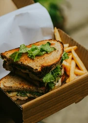 Snack Box containing a Sandwich and Fries