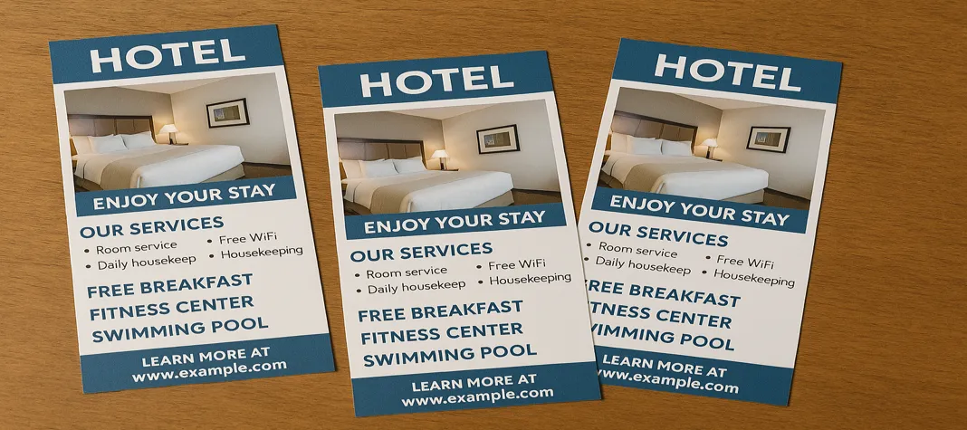 Rack cards on a Table