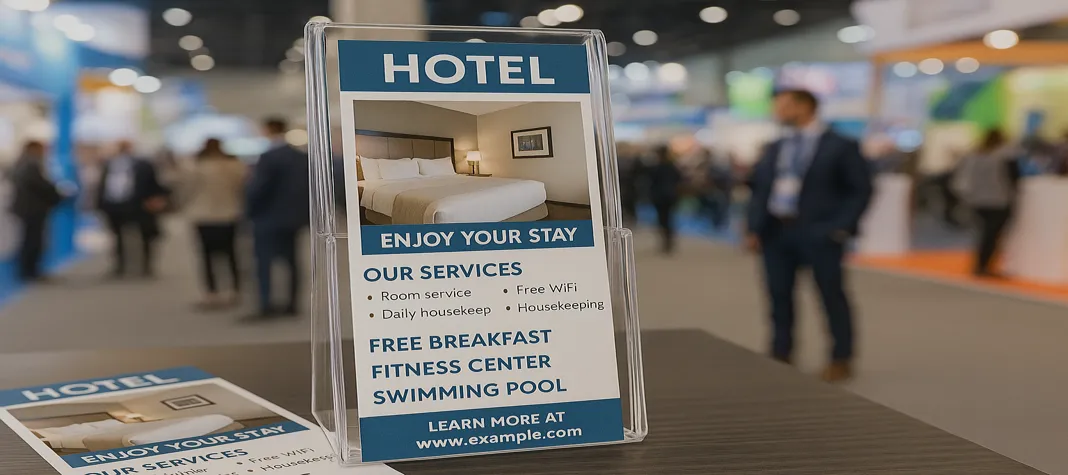 Rack cards at a trade show