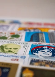 Several postage stamps.