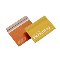 Custom printed envelopes in orange and yellow