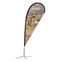 Teardrop flags for outdoor advertising and event promotions