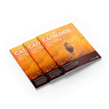 Three stacked catalogs titled 