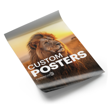 Custom poster featuring a majestic lion at sunset with the title 