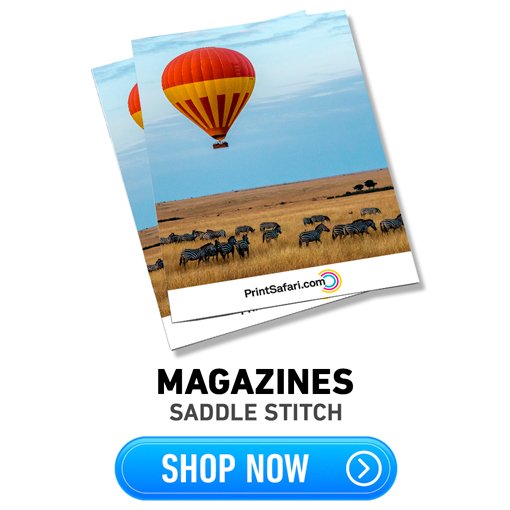 Product image and Link to buy Saddle Stitch Magazines.