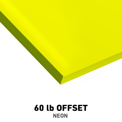 A stack of 60 lb offset neon paper
