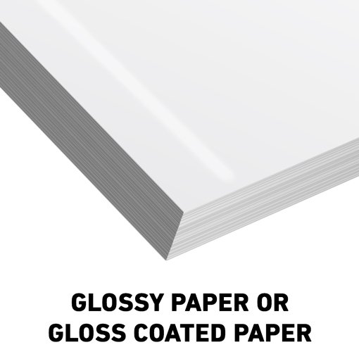 A stack of glossy paper.