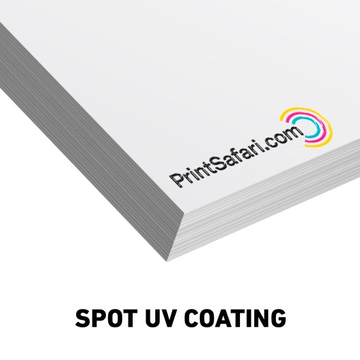 A stack of paper with spot uv coating.